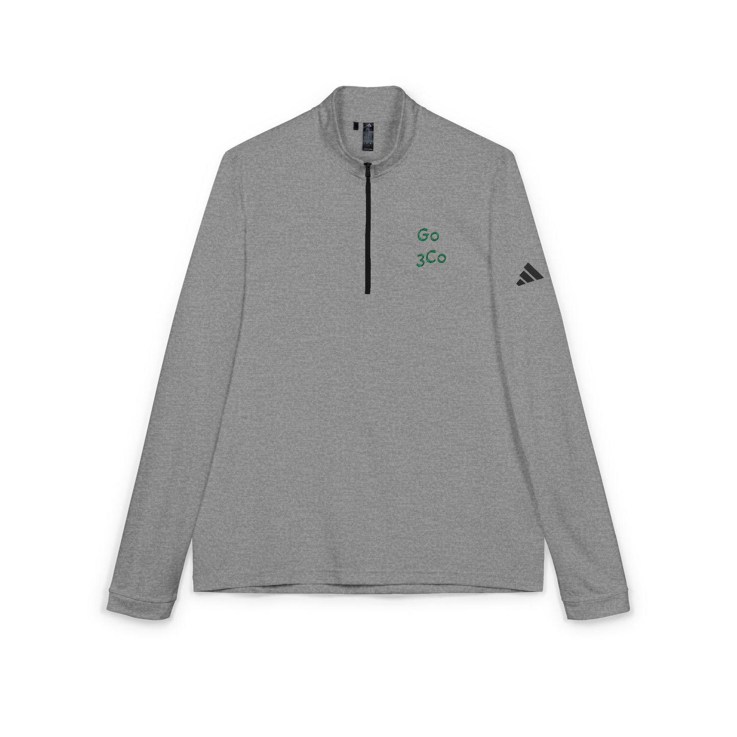 Eco Quarter-Zip Pullover, Adidas® Sweatshirt with Go Eco Design, AnyWeather Embroidered Top, Sustainable Athleisure Clothing, Eco Friendly