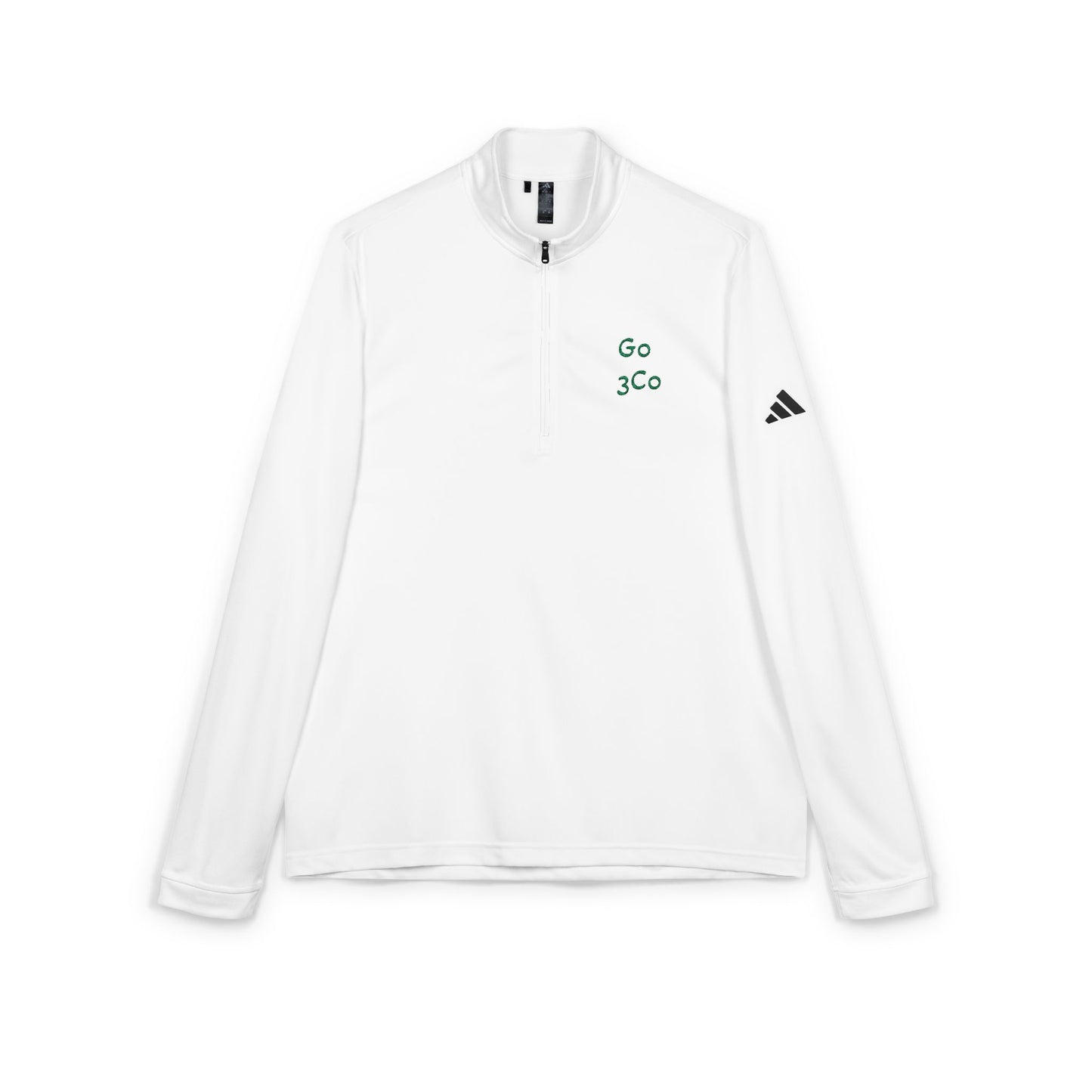 Eco Quarter-Zip Pullover, Adidas® Sweatshirt with Go Eco Design, AnyWeather Embroidered Top, Sustainable Athleisure Clothing, Eco Friendly