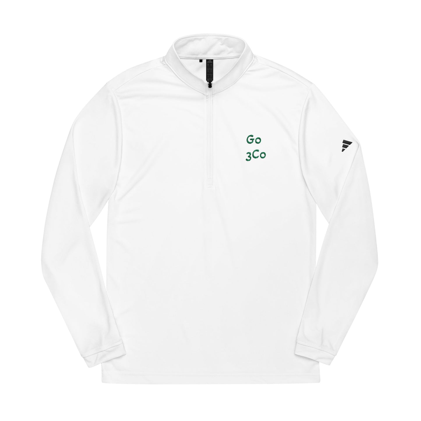 Eco Quarter-Zip Pullover, Adidas® Sweatshirt with Go Eco Design, AnyWeather Embroidered Top, Sustainable Athleisure Clothing, Eco Friendly