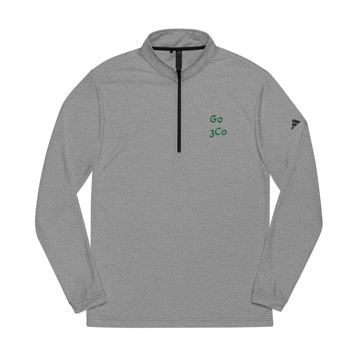 Eco Quarter-Zip Pullover, Adidas® Sweatshirt with Go Eco Design, AnyWeather Embroidered Top, Sustainable Athleisure Clothing, Eco Friendly